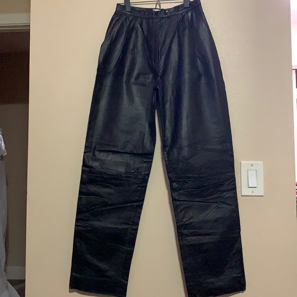 Vintage women's genuine leather pants